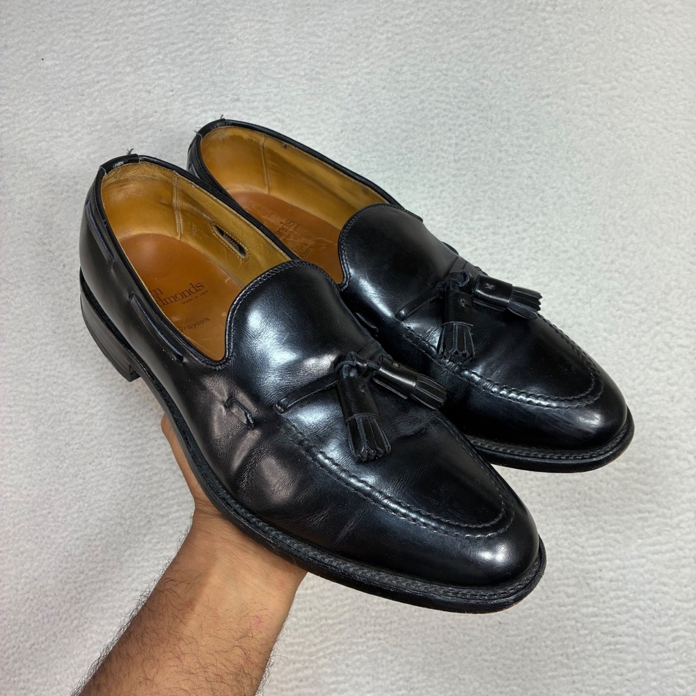 Allen Edmonds Grayson Leather Tassel Loafers Mens 10 B Black Preppy Business
